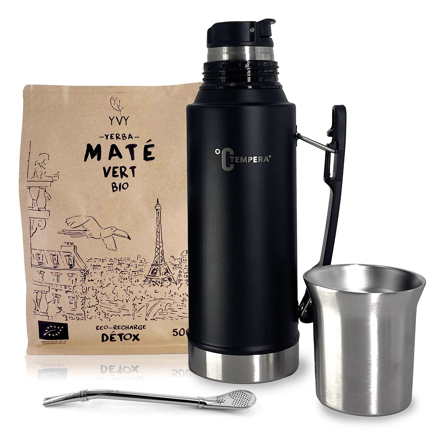 Kit Maté Complet Thermos 2en1 & Yerba Maté Bio YVY Maté — free download