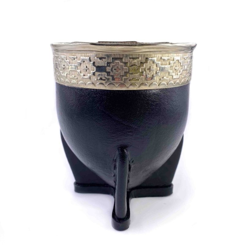 calebasse mate imperiale noir gravure alpaca et bronze yvy mate