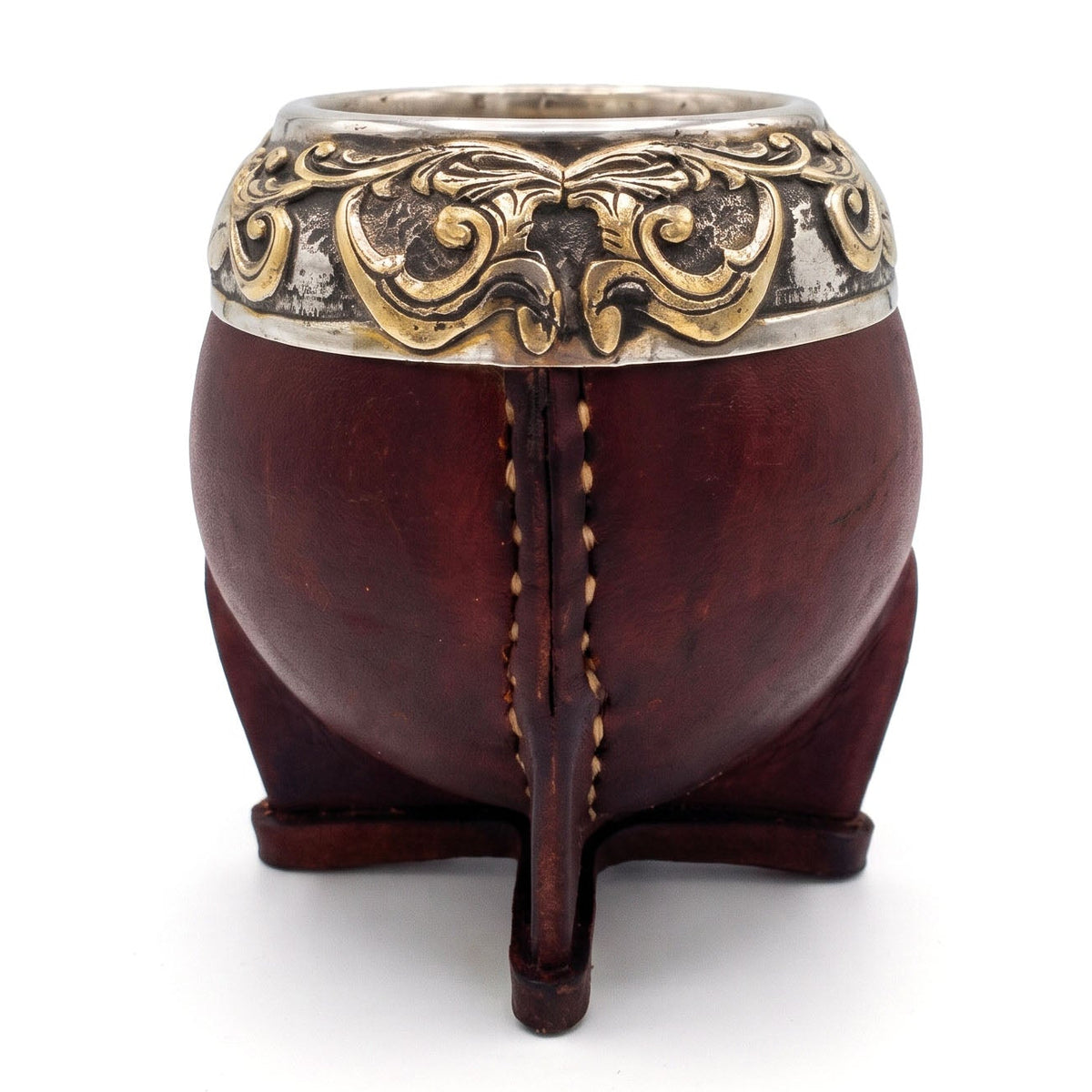 calebasse maté torpedo orfèvre alpaca et bronze doré ciselure sur cire pièce unique